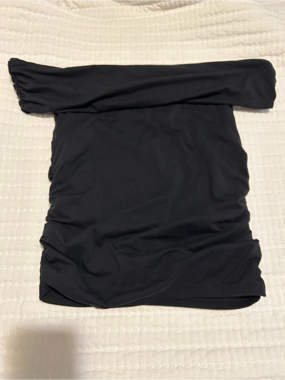 Off-Shoulder Ruched Abercrombie Black Women's Top